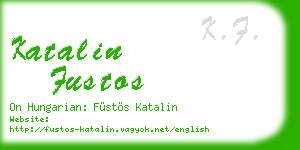 katalin fustos business card